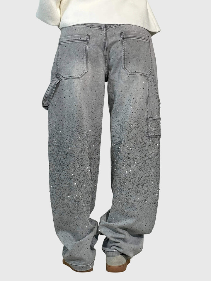 Kimberly | Kvinnors Glittrande Diamant Denimbyxor