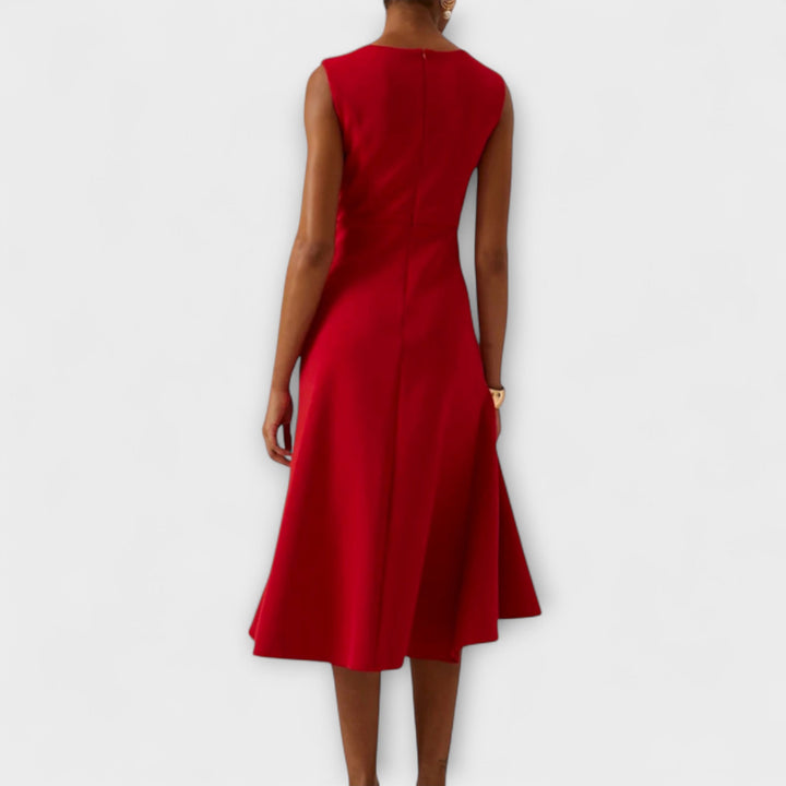 Eleanor | Draperad Asymmetrisk Midiklänning För Dam