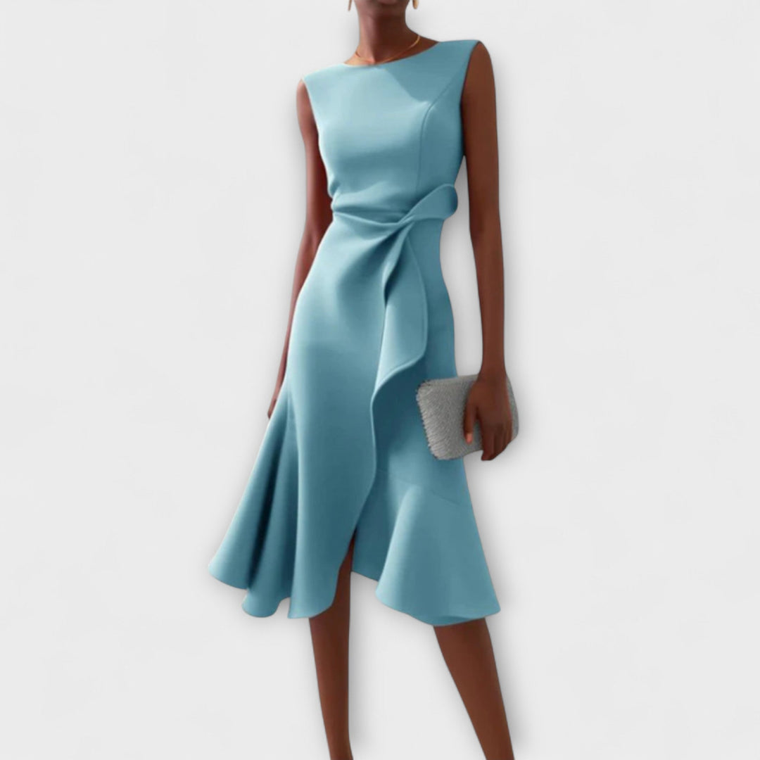 Eleanor | Draperad Asymmetrisk Midiklänning För Dam