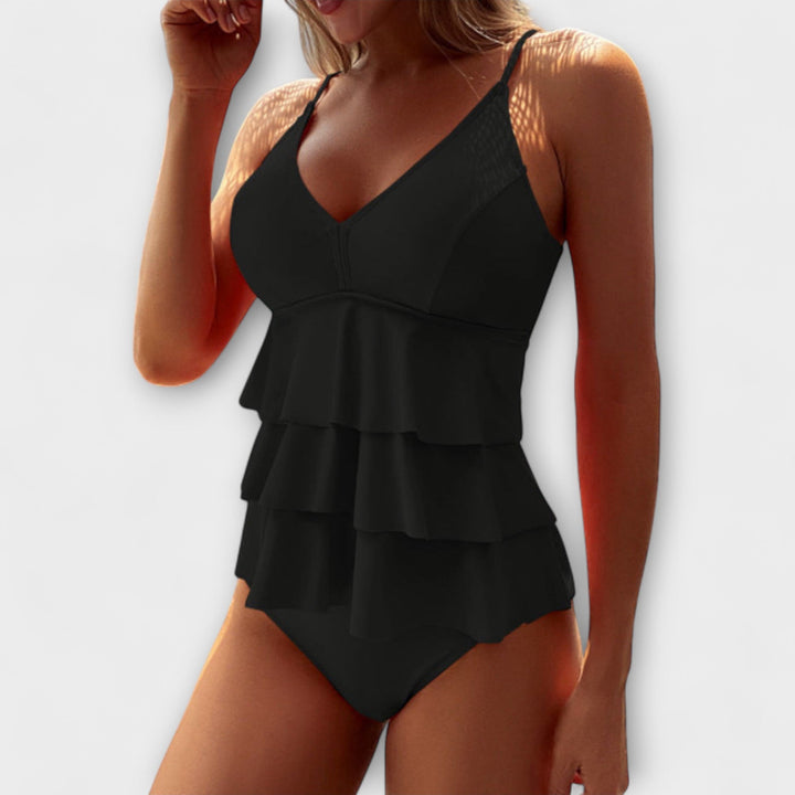 Taylor | Dam Ruffle Tiered V-ringad Baddräkt