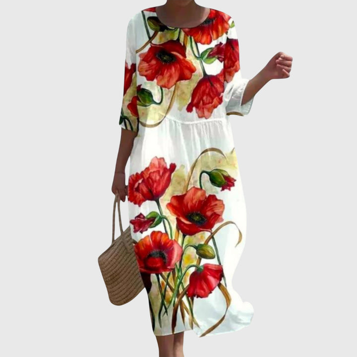 Hayley | Stilig Blommig Maxiklänning