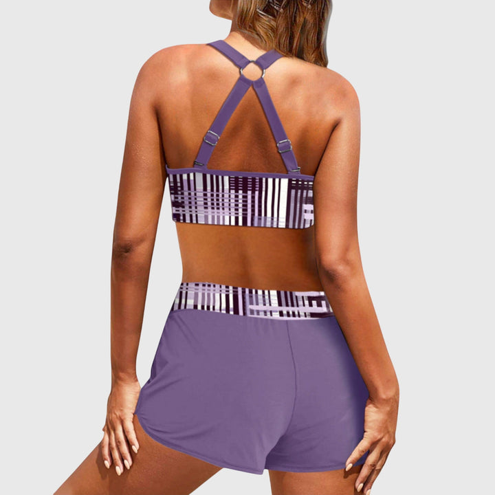 Chloe | Damens Ribbad Högmidjad Bikini Baddräkt