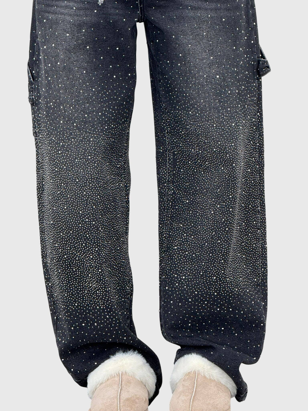 Kimberly | Kvinnors Glittrande Diamant Denimbyxor
