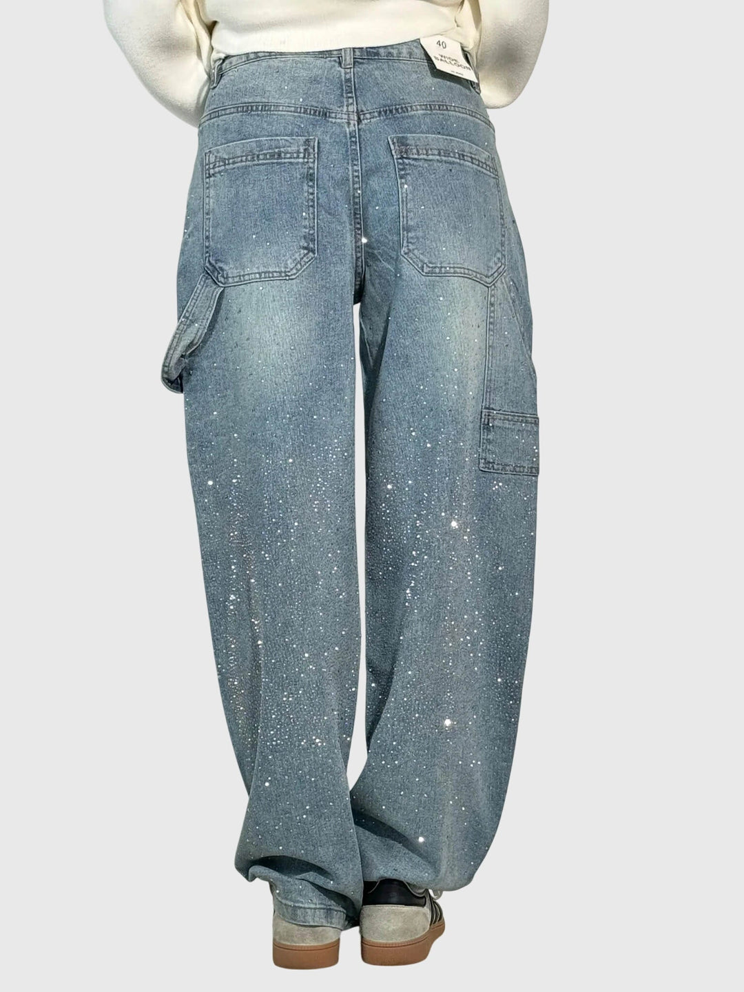 Kimberly | Kvinnors Glittrande Diamant Denimbyxor