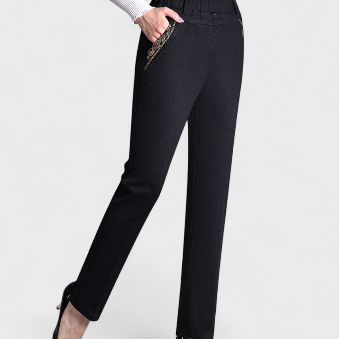 Emma | Bekväma Stretchjeans Med Sidofickor Och Resår I Midjan För Dam