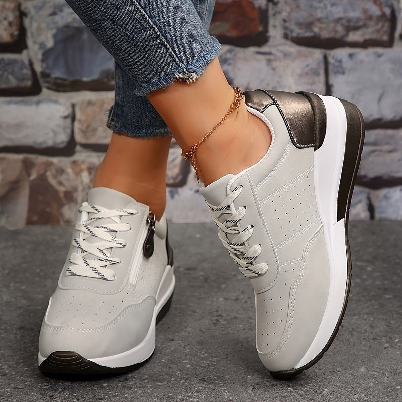 Luna | Kvinnors Ortopediska Sneakers Låg Klipp Snörning Komfort Gång